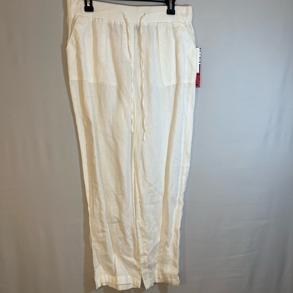 Style & Co Womens Size M 100% Linen Comfort Elastic Waistband Drawstring Tie - Picture 14 of 14